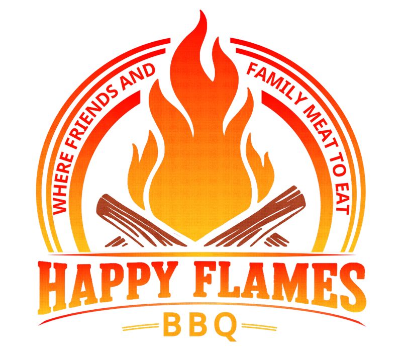 Happy Flames BBQ logo - Texas BBQ pop-up and catering in Denton County, Texas